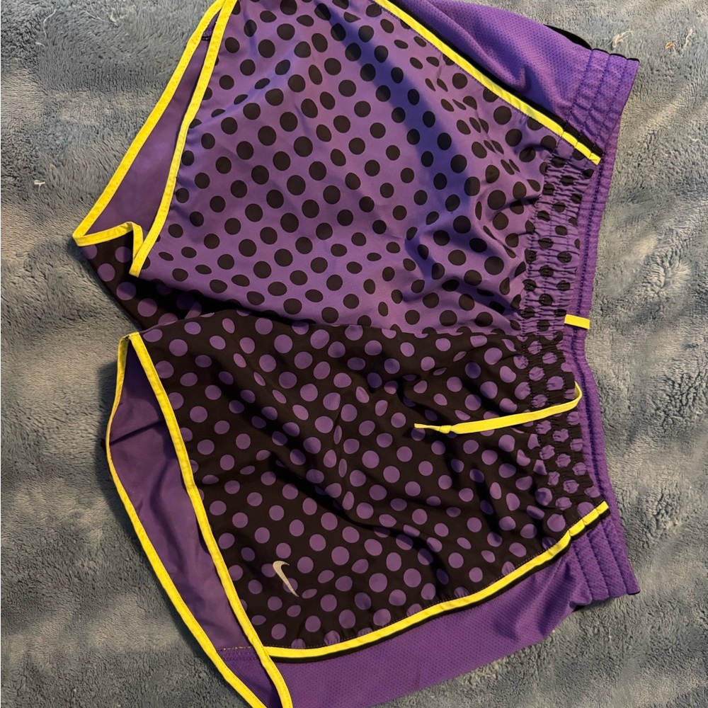 Nike Purple and Black Polka Dot Shorts